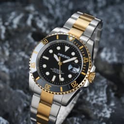 Deesio Men's Automatic Skeleton Mechanical Wristwatch,316L Stainless Steel Case & Solid Band, Business CasualDress Watch, Upgrade 100M Waterproof Luminous Dial, Day DateCalendar Display, Mineral Crystal Glass, Butterfly Clasp,Luxury Birthday Gif