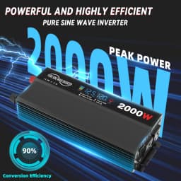 500W/800W Pure Sine Wave Power Inverter 12V DC to 110V/120V 1500W/2000W Peak AC Car Converter for Vehicles LED Screen Display, 2 AC Outlets,36W USB-C Charging Port, Car Plug Adapter for Truck, Home, Camping, Laptop, Trip