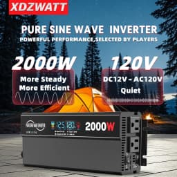 500W/800W Pure Sine Wave Power Inverter 12V DC to 110V/120V 1500W/2000W Peak AC Car Converter for Vehicles LED Screen Display, 2 AC Outlets,36W USB-C Charging Port, Car Plug Adapter for Truck, Home, Camping, Laptop, Trip