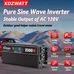 500W/800W Pure Sine Wave Power Inverter 12V DC to 110V/120V 1500W/2000W Peak AC Car Converter for Vehicles LED Screen Display, 2 AC Outlets,36W USB-C Charging Port, Car Plug Adapter for Truck, Home, Camping, Laptop, Trip