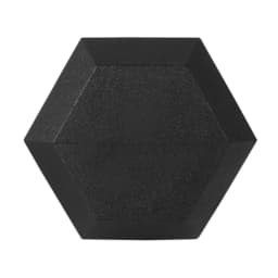 Gym rubber-coated hex dumbbells set in black, 5/10/15/20 lbs pair, non-slip grip and floor protection