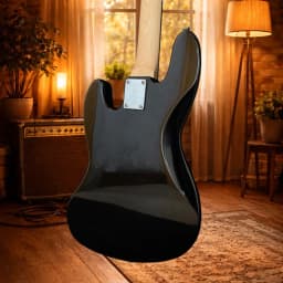 Sunset Burst Color J‑Bass Shape Style 4‑String Acoustic Guitar Alder Wood Body Electric Bass Guitar Gloss Finish Tortoiseshell Pickguard Single Coil Pickups Beginner Band Performance Wood Guitar