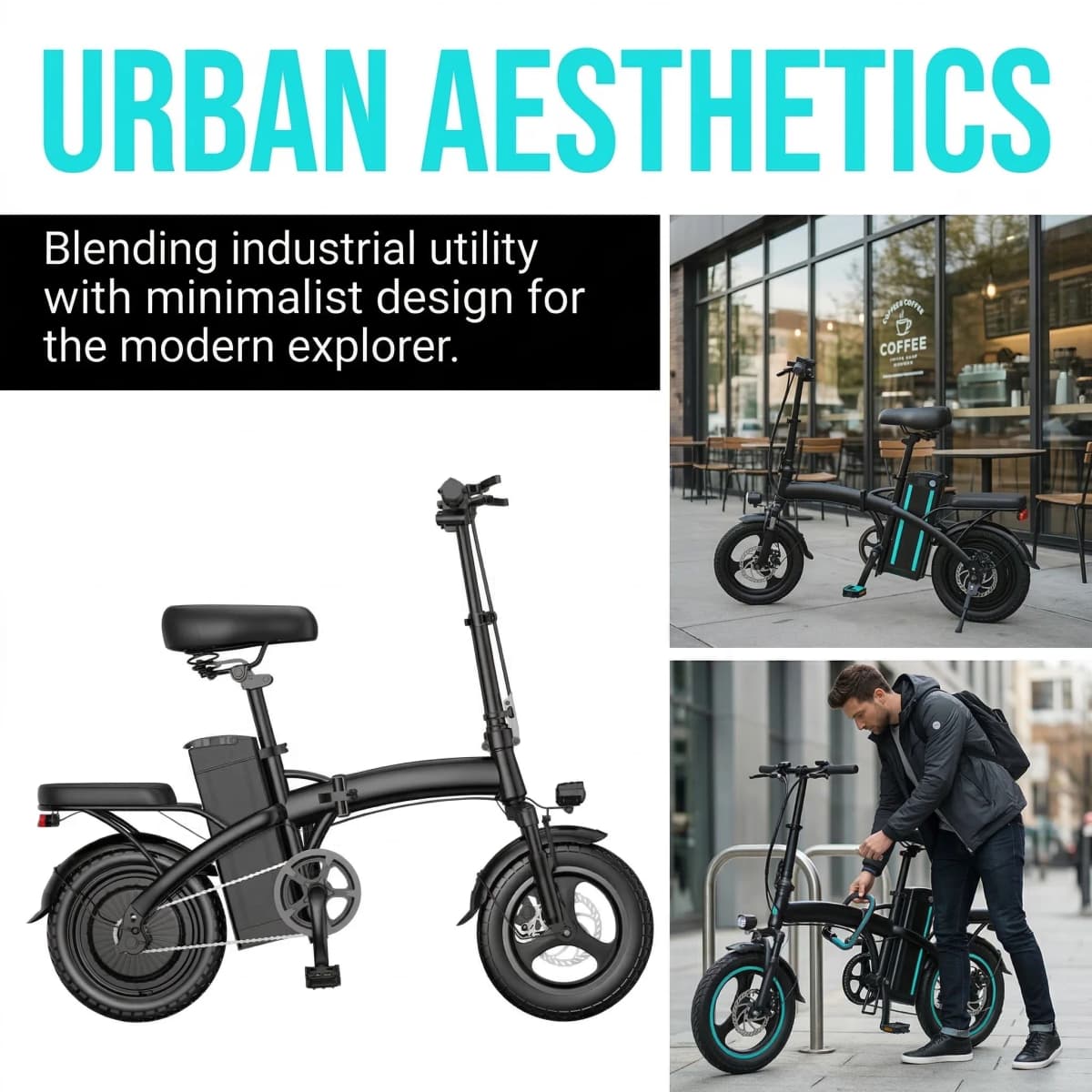Portable Foldable Adult Electric Bicycle 400W Motor 48V10Ah Battery 3‑Step Quick Fold Dual Disc Brake Anti‑Puncture Vacuum Tire Urban Commuter E‑Bike