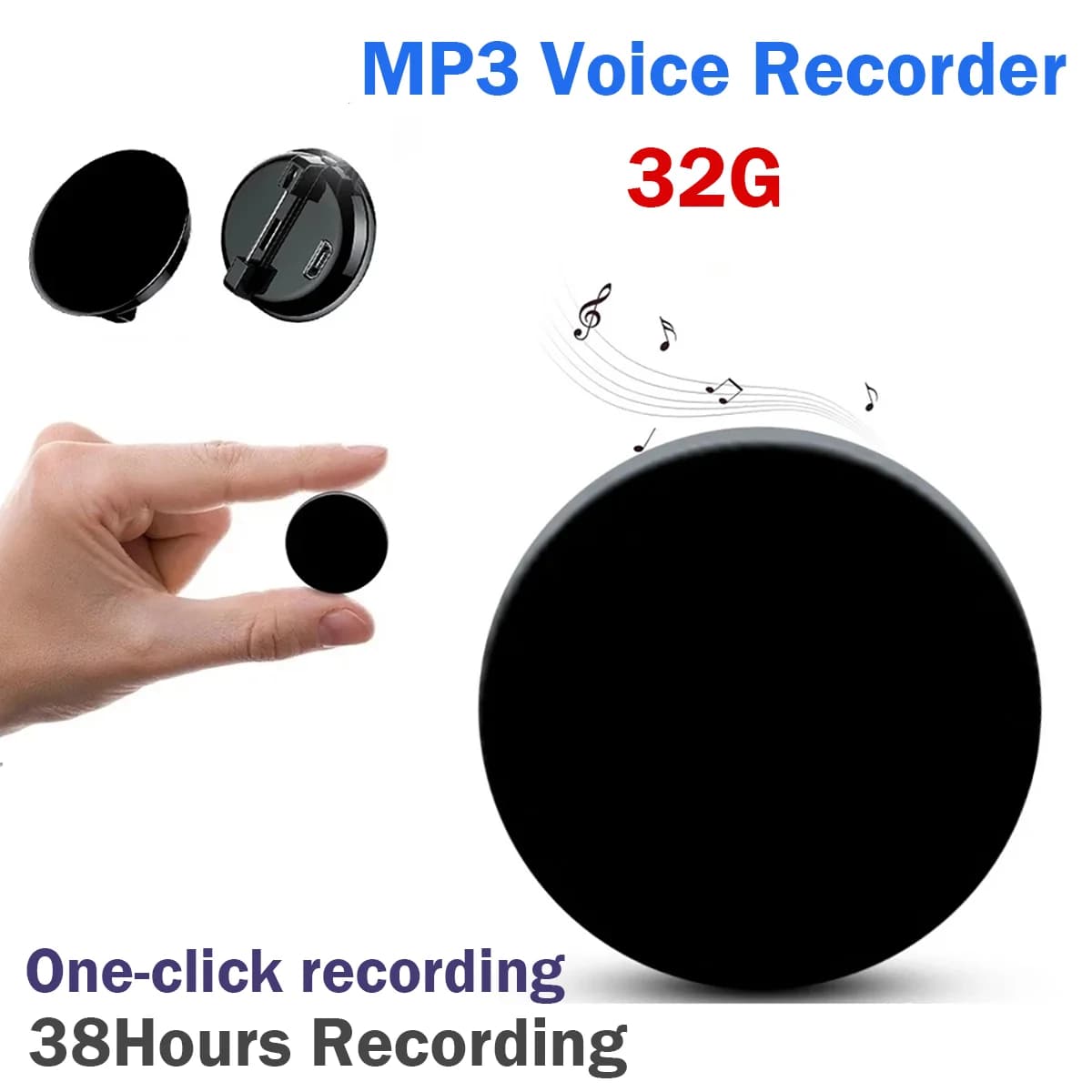 32G Mini Voice Recorder HD Noise Reduction Voice Activated Professional Dictaphone Digital Audio Voice Recorder MP3 Player