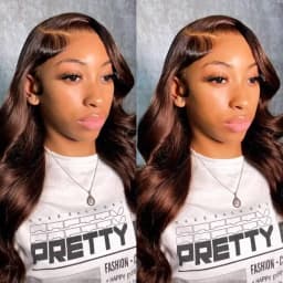 Chocolate Brown 40 Inches 200% Density 13x6 13x4 HD Transparent Lace Frontal Wig Dark Brown Human Hair Wigs #4 Body Wave Pre Plucked Brazilian Hair For Women