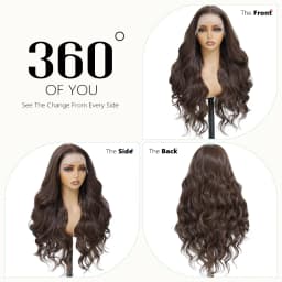 Chocolate Brown 40 Inches 200% Density 13x6 13x4 HD Transparent Lace Frontal Wig Dark Brown Human Hair Wigs #4 Body Wave Pre Plucked Brazilian Hair For Women