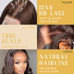 Chocolate Brown 40 Inches 200% Density 13x6 13x4 HD Transparent Lace Frontal Wig Dark Brown Human Hair Wigs #4 Body Wave Pre Plucked Brazilian Hair For Women