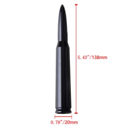 Universal Bullet Style Car Antenna Gloss Black Aluminum Alloy AM FM Radio Roof Aerial Replacement Kit With Multi Size Adapter Screws For Toyota Dodge Infiniti BMW Porsche Nissan Chevrolet Honda Mercedes Hyundai Kia Accessories