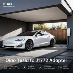 QIAO Q41 80A For Tesla NACS to Type 1 EV Charger Adapter electric vehicle nacs to j1772 EV Charging Converter for Tesla Standard  Compatible With Model 3 Y S X Fast Charge
