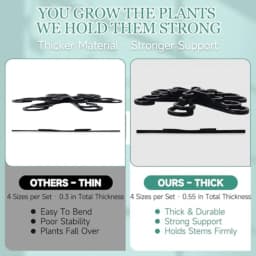 8PCS indoor plant stem support clips for Monstera, metal alloy with black matte finish, rust-resistant and adjustable for flexi