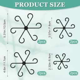 8PCS indoor plant stem support clips for Monstera, metal alloy with black matte finish, rust-resistant and adjustable for flexi