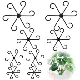 8PCS indoor plant stem support clips for Monstera, metal alloy with black matte finish, rust-resistant and adjustable for flexi