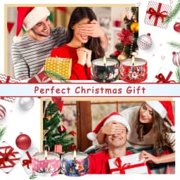 24 Christmas Scented Candles (10.6 inches x 4.8 inches) - Tin Scented Candles. A delicate gift box set, made with soy wax and essential oils. The perfect gift for Christmas, teachers, mothers, and family members.