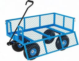 Tacleekii 900lbs Heavy Duty Steel Garden Cart Metal Outdoor Utility Yard Wagon Cart 3 in 1 Pullable Garden Wagon with 10 in Wheels 180° Flexible Handle for Gardening Soil, Tools, and Plant Transport