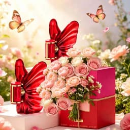 Laa Bomba Intensa red butterfly shaped perfume bottle, 2.7oz80ml, fruity and floral, rich and full fragrance, lasting fragrance, gift choice