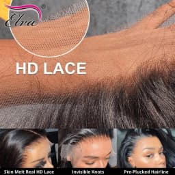 Elva 13X4/13X6 HD Lace Frontal Skinlike Real HD Lace Ultra Thin 0.10mm HD Lace Melt Skins 5x5 9x6 HD Lace Closure Pre Plucked Hairline