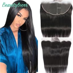 24 Inch Straight 13X6 Body Wave Lace Closure Only Pre Plucked Transparent 100% Human Hair For Black Women Full Soft