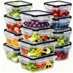 40 Pcs Airtight Food Storage Container Set 20 Clear Plastic Stackable Pantry Organizer Boxes with Lids Leakproof BPA-Free Reusable Cereal Canisters Kitchen Organization Accessories Includes Labels and Pen