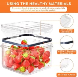 40 Pcs Airtight Food Storage Container Set 20 Clear Plastic Stackable Pantry Organizer Boxes with Lids Leakproof BPA-Free Reusable Cereal Canisters Kitchen Organization Accessories Includes Labels and Pen