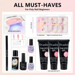 10 Nail Gel Extensions With 3D Sculpture, Odorless Architectural Gel, Baking Light With USB Power, Primer And Basic Tools. Suitable For Beginners In Nail Art, The Perfect Gift For Girls' Nails, Improved Nail Protection, And Lifting Tools.