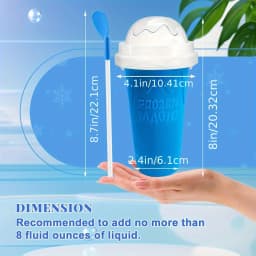 Slushie Maker Cup, DIY Magic Frozen Smoothies Cups For Homemade Milk Shake Ice Cream Maker, Cooling Cups, Double Layer Squeeze Slushy Maker Cup, Frozen Magic Squeeze Cups With Lid & Straw For Juice Milk Yogurt Smoothie, Fun Summer Frozen Ice Cup