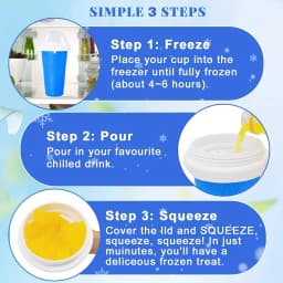 Slushie Maker Cup, DIY Magic Frozen Smoothies Cups For Homemade Milk Shake Ice Cream Maker, Cooling Cups, Double Layer Squeeze Slushy Maker Cup, Frozen Magic Squeeze Cups With Lid & Straw For Juice Milk Yogurt Smoothie, Fun Summer Frozen Ice Cup