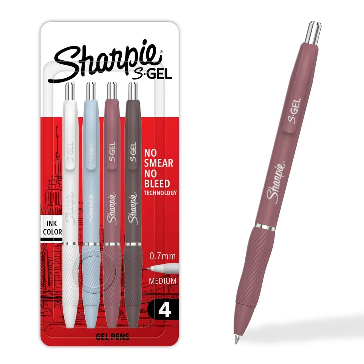 Set of 4 Black Pens Office School Supply Writing Ballpoint Pen Pack for Business Home School