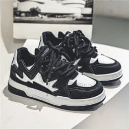 Fashionable and trendy women's shoes: white sneakers, low-top casual sports shoes