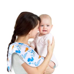Benoxine 12-Pack 2-in-1 Baby Burp Cloths and Bibs 3-Layer Thicken Organic Cotton with Polyester Fleece Core Extra-Large 8.66 X 18.5 in Curved Shoulder Burping Rags Soft Super Absorbent for Newborn Baby-Boys&Girls Feeding Spit-Up and Drool