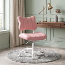 Ergonomic Butterfly Stitched Backrest Office Chair PU Leather Comfortable 360° Swivel Height Adjustable Task Chair with Silent Casters for Home Workspace