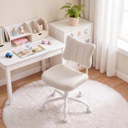 Ergonomic Butterfly Stitched Backrest Office Chair PU Leather Comfortable 360° Swivel Height Adjustable Task Chair with Silent Casters for Home Workspace
