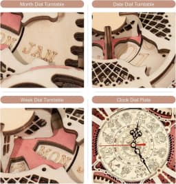 Robotime Wall Clock 3D Wooden Puzzle Wooden Set Mechanical Building Kits Wooden Puzzle Game Children Gift Best Christmas Gift