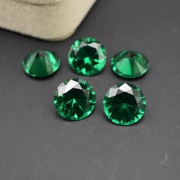 1pc Emerald Loose Gemstone Round Cabochon 7X7mm, Polished Green Round Cut Stone for DIY Jewelry Craft Making Pendant Setting Mineral Specimen Collection