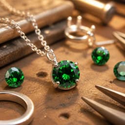 1pc Emerald Loose Gemstone Round Cabochon 7X7mm, Polished Green Round Cut Stone for DIY Jewelry Craft Making Pendant Setting Mineral Specimen Collection