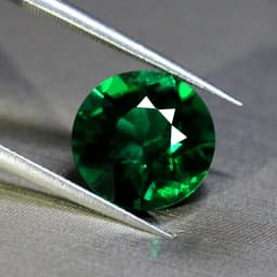 1pc Emerald Loose Gemstone Round Cabochon 7X7mm, Polished Green Round Cut Stone for DIY Jewelry Craft Making Pendant Setting Mineral Specimen Collection