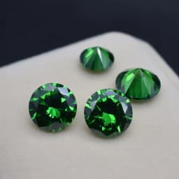 1pc Emerald Loose Gemstone Round Cabochon 7X7mm, Polished Green Round Cut Stone for DIY Jewelry Craft Making Pendant Setting Mineral Specimen Collection