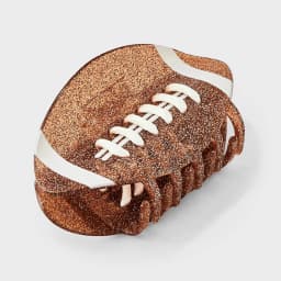 Game Day Glitter Football Hair Claw Clip - Brown