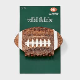 Game Day Glitter Football Hair Claw Clip - Brown