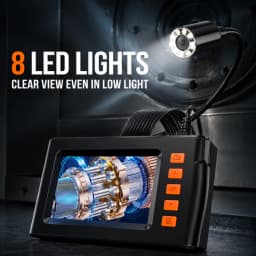 4.3‑Inch Industrial Endoscope Camera, 1080P HD Dual‑Lens Borescope with Adjustable LED Lights, Ideal for Auto Engine, Pipeline & Drain Inspection
