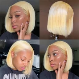 13x4 13x6 Hd Transparent Straight Lace Frontal Human Hair Wigs Remy Brazilian Short Bob Wigs For Women 613 Blonde Color Lace Front Bob Wigs 10 12 14 16 inch