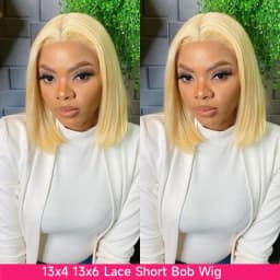 13x4 13x6 Hd Transparent Straight Lace Frontal Human Hair Wigs Remy Brazilian Short Bob Wigs For Women 613 Blonde Color Lace Front Bob Wigs 10 12 14 16 inch
