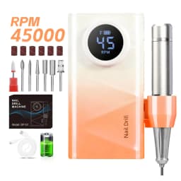 Electric Nail Drill Machine, 45000RPM Professional Nail File Cordless Rechargeable Nail Efile Battery 4500Mah For Acrylic Gel Nails, Manicure Pedicure Polishing Shape Tools for Salon Home Use- Nail Drill For All Festvial Gifts