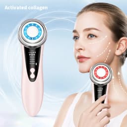 Facial Cleansing Brush 4-in-1 Beauty Device with LED Light Vibration Massage Eye Care USB Rechargeable Skincare Tool