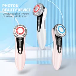 Facial Cleansing Brush 4-in-1 Beauty Device with LED Light Vibration Massage Eye Care USB Rechargeable Skincare Tool
