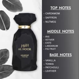 Arabiyat Prestige Al Noor Eau de Parfum Spray for Unisex – Radiant Oriental Woody, Amber & Soft Spicy Scent, Addictive Long‑Lasting Sillage, Perfect Eid & Anniversary Gift, 100 ml / 3.4 fl oz
