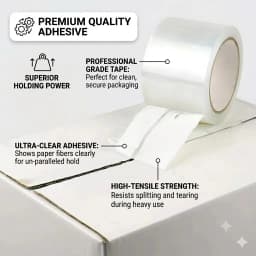 Durable Transparent Packaging Tape 36 Rolls 4.5cm Width 55 Yards Length Strong Clear Adhesive Roll