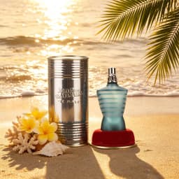 Jean Paul Gaultier Le Male features Iconic Sailor‑striped Torso Bottle. Fresh Versatile Scent With Nice Longevity, Thoughtful And Luxury Gift Choice For Men.
