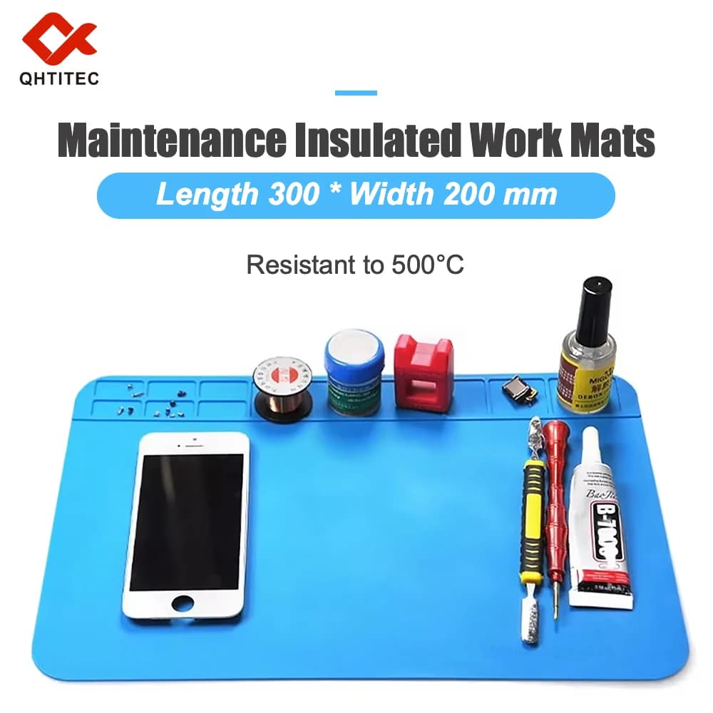 USA Warehouse Heat Resistant Silicone Soldering Mat Anti-static Insulation Work Pad For Phone Laptop Electronic Repair Maintenance Platform