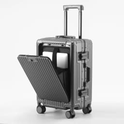 BunyFly Aluminum Frame Boarding Laptop Trolley Case 20 Inch Front Opening Suitcase Cabin Luggage Bag