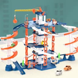 Large Rail City Multi-Layer DIY Parking Lot Building Set - DIY Assembly Adventure Racing Track Slot Cars for Children Boys Christmas Gifts Ship from US Warehouse Fast Delivery